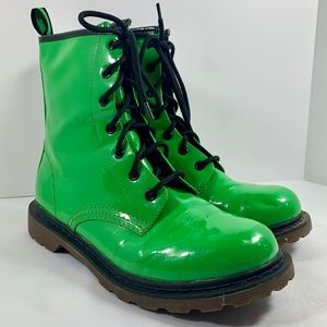 Combat boots neon green size 9